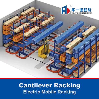 중국 중량 저장용 캔티레버 랙 전기 이동 캔티레버 랙 파이프 잎 장자재 판매용