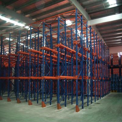 China ISO9001 High Density Drive In Racking Drive Thru Pallet Racking 2000KGS for sale