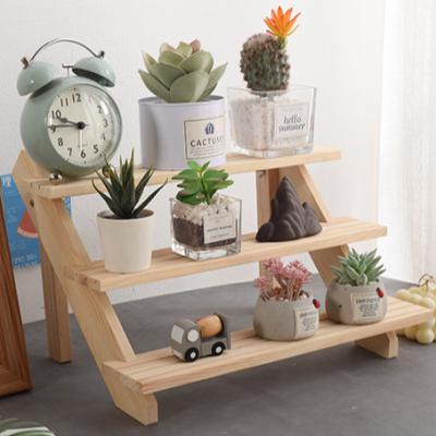 China Household Ladder Design Display Plant Rack Easily Assembled Wooden Flower Stand For Indoor Outdoor Plants for sale