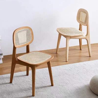 China (Other) High Quality Adjustable Simple Design Chair Rattan Solid Wood Armchair Dining Chair For Sale for sale