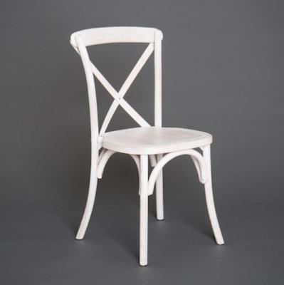 China Foldable White Distressed Beech Crossback Wedding Chair for sale