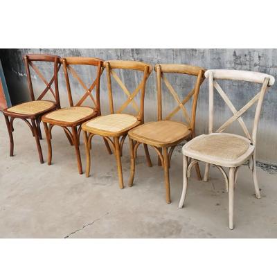 China Foldable Wholesale Wooden Cross Back Dining Chair Furniture for sale