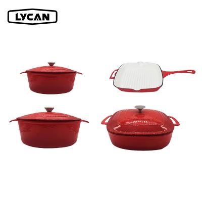 China Durable HYXION High Quality Nonstick Enamel Cast Iron Nonstick Cookware Sets Cookware Other Cookware for sale