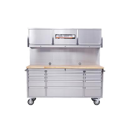 China 72 Inch Heavy Duty Stainless Steel Tool Chest / Tool Box / Tool Cabinet HTC7218W for sale