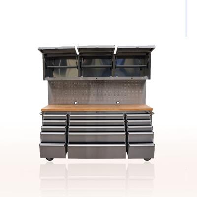 China Outdoor Rolling Chest/Kitchen 72 Inch 15 Drawer Tool Edge Mechanics Stainless Steel With Wheels For Sale for sale