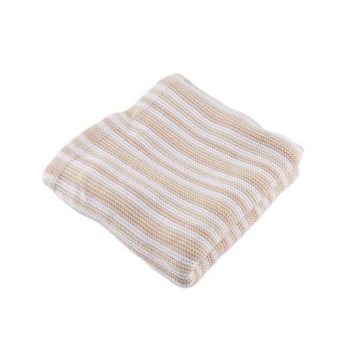 China Best Selling PORTABLE Classic Luxury Stripe Knitted Baby Wrap Cotton Baby Blanket for sale