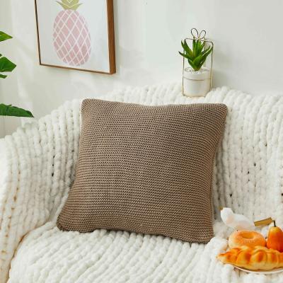 China New Design Solid Color Anti-Static Decorative Jute Brides Knitted Acrylic Cushion Cover Pillow Case for sale