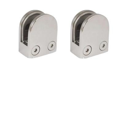 China Modern Stainless Steel Flat Back D Railing Glass Clamp Fittings for sale