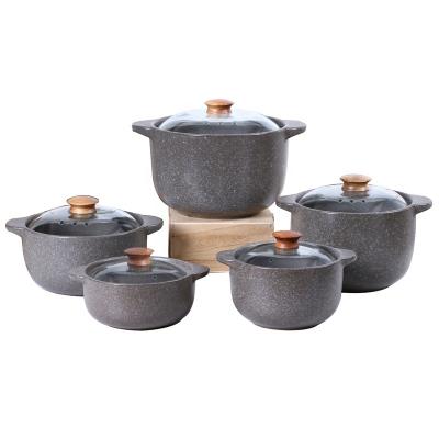 China Factory price restaurant sustainable saucepan ceramic kichen soup cooking pot porcelain casserole pots for sale