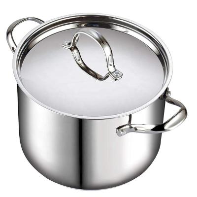 China Sustainable Classic Stainless Steel Stock Pot Casserole with Lid, 12-QT, Silver for sale