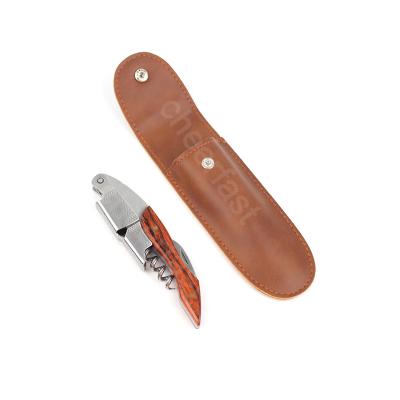 China Durable Wooden Wine Corkscrew Pakka Handle Pakka Handle Bottle Opener Corkscrew Have Nice One Pack Wine Key For Waiters for sale