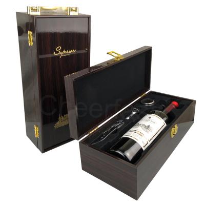 China Included 3pcs Handmade Tools Single Color Bottle Wholesale Piano Lacquered Wooden Box for sale