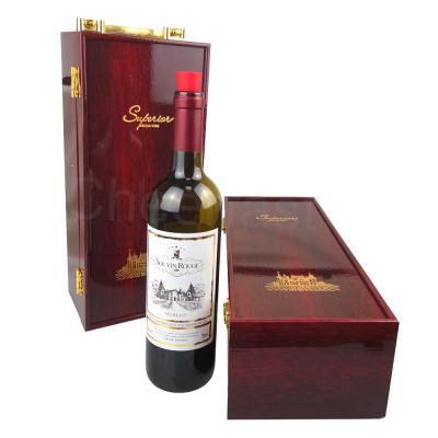 China Handmade Black And Red And Orange Piano Lacquered Simple Wooden Color Bottle Red Wine Box for sale