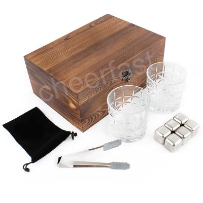 China Glass Viable Personalized Whiskey Stone and Cooling Gift Set Metal Reusable Whiskey Stones 304 Stainless Steel Cooling Ice Cube for sale