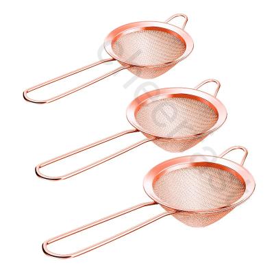 China Viable Hot Milk Juice Cocktail Mesh Flour Strainer Sale Fine Mesh Stainless Steel Spoon Strainer Tea Cocktail Filter for sale