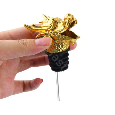 China Viable Factory Gold Color Dragon Head Olive Oil Pourer Wholesale Metal for sale