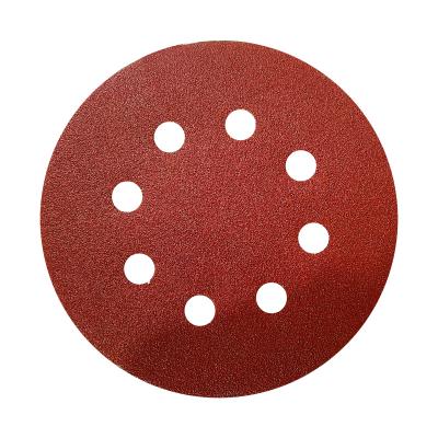 China Stainless steel SongQi Factory 5in Sanding Paper Red 150/120 mm Dry Sand Paper Abrasive Concrete Sanding Disc for sale