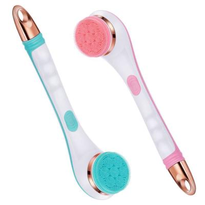 China Economical Long Handle Custom Design Electric Body Massage Silicone Brush Bath for sale