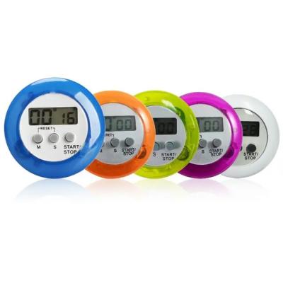 China Hot Sale Mini Magnetic Round Digital Stocked LCD Cooking Kitchen Instrument Countdown Alarm Timer for sale