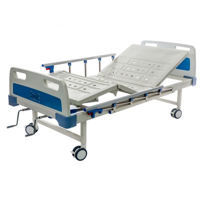 China Outdoor Function Hospital Double Sided Mute Wheel Bed Manual Two Punching Medical Bed For Sale for sale