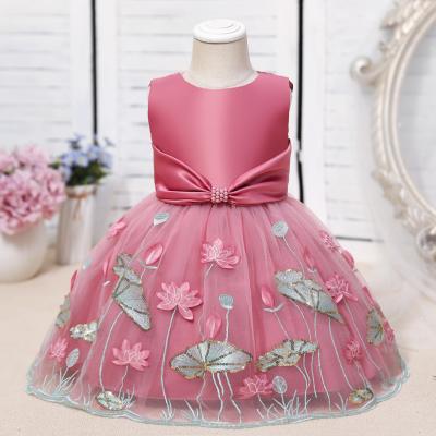 China Traditional Style Girl's Anti-Static Dress Dresses For Weddings Newborn Tutu Dress Baby Girls Pink Cute Birthday Dresses for sale