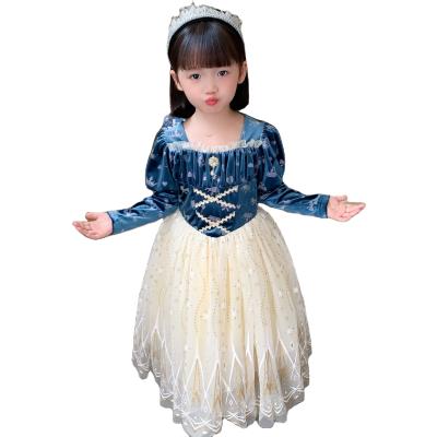 China Newly designed schoolchildren's evening performance high-grade dress high-grade beautiful girl's mesh fluffy princess formal dress long sleeved for sale