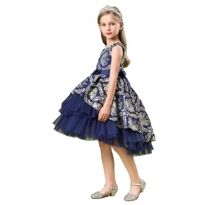 China Breathable Gorgeous Sleeveless Round Neck Noble Children's Multilayer Fluffy Wedding Dress Dress for sale