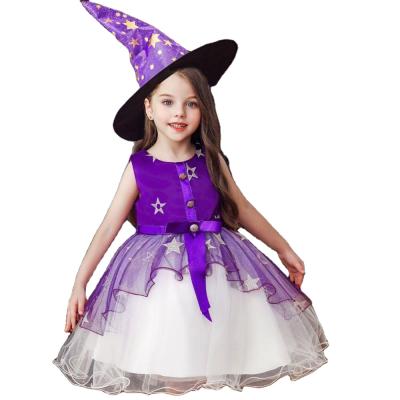 China Lovely Breathable Halloween Kids For 10 Years Old Girls Dress Little Puffy Starred Profile Dress for sale