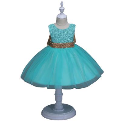 China Korean Style Dry Cleaning Flower Girl Dress Baby Girl Dress With Sequins Bow Dress Pink For 6 Years for sale