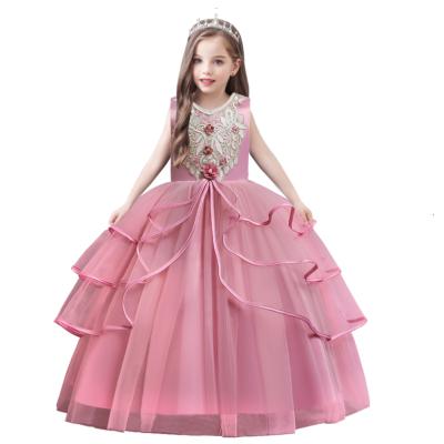 China European multi-layer fuffy dry cleaning bridesmaid wedding dress princess girl dresses for birthday big nobley girl dresses for 12Y for sale