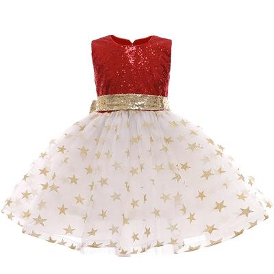 China New trend girl sequin gauze gauze star breathable birthday party princess dress lovely girl party dress for sale