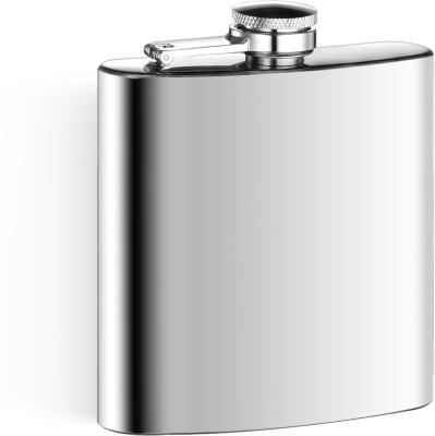 China Quality Modern Wholesale Mirror Polished Whiskey Drinking Stainless Steel Standard Size Hip Flask From China for sale