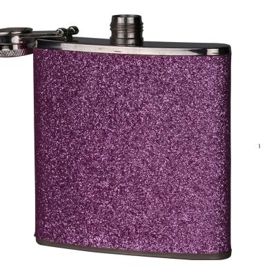 China Modern Wedding Gift Stands 6 oz Bling Rhinestone Stainless Steel Diamond Personalized Hip Flask for sale