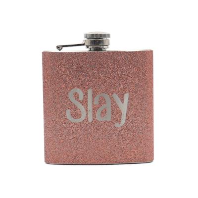 China CLASSIC made in china water transfer 6 oz custom hip flask alcohol logo glitter hip flask for sale