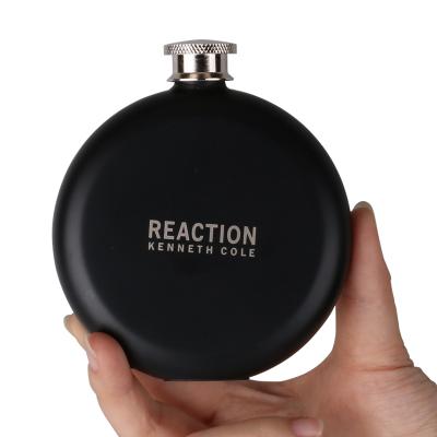 China Christmas Gift Brandy Simple Whiskey Outdoor Flask 5oz Black Round Wine Eco-friendly Flask for sale