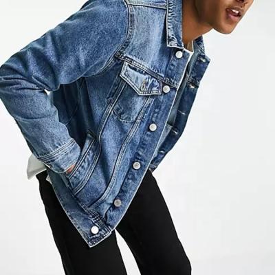 China QUICK DRY Light Blue Wash Europe and America Custom Simple Winter Denim Jacket Wholesale for sale