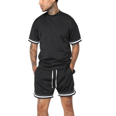 China OEM Polyester Mesh Basketball Tank Top 2 Piece Mens Shorts Tracksuit Breathable Tracksuit for sale