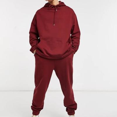 China Wholesale Custom Logo Burgundy White Logo Men's Casual Sweater Men's Breathable Sportswear Tracksuits for sale