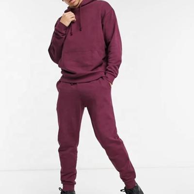 China Men's Breathable Tracksuit For Burgundy Custom Made Logo Mens Hoodies Pullover Tracksuits For Men for sale