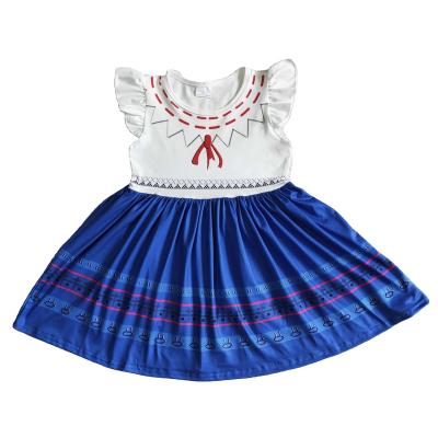 China 2020 New Girls' Dresses Flying Sleeve Panel White Purple Anti-static Dress Cute Little Girls Dresses Baby Clothes for sale