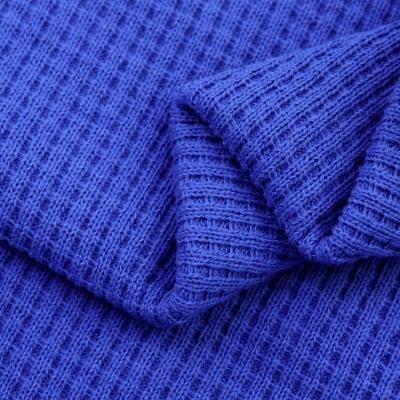 China Best Quality 390gsm Organic Plain Dyed T Shirt Waffle Woven Knitted 100% Cotton Fabric for sale