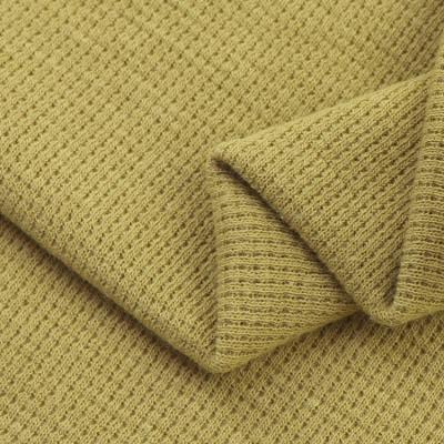 China Waffle Plain 34%Cotton 61%Polyester 5%Spandex Blend Organic Stretch Knitted Fabric for sale