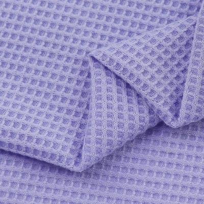 China Organic Breathable Plain Dyed Soft 75%Polyester 25%Rayon Waffle Blended Knitted Fabric for sale