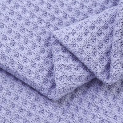 China 65%Polyester 35%Cotton Organic Blended Knitted Waffle Plain Dyed Fabric for sale