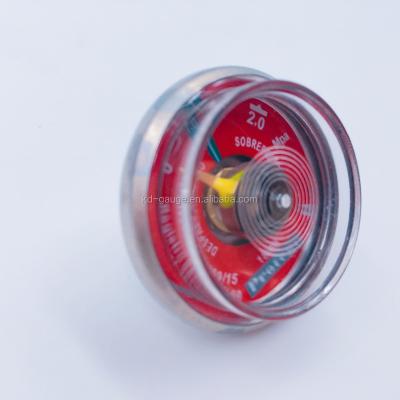 China Stainless Steel Red Spring Pressure Gauge Suit For Portable Fire Extinguisher for sale