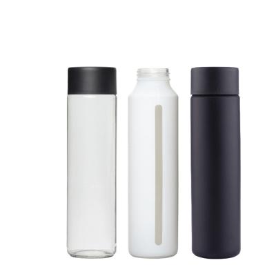 China Beverage Maker ECO Clear 500ml Voss Glass Bottle For Water 500ml Plastic Lids for sale