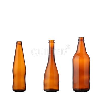 China Cheap Beverage Round Stubby Amber Beverage 8oz 250ml 300ml Empty Beer Glass Bottle Clear With Crown for sale