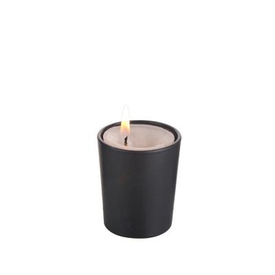 China Religious Activities Wholesale Luxury Custom Empty Candle Holder Matte Black Metal Frosted Glass Candle Jars With Lids for sale