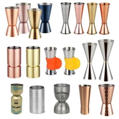 China 2019 Hot Selling Viable Amazon Stainless Steel Jigger 1/2oz Small Measures Pure Copper Measuring Shot Glasses Double Side Mixing Measure for sale