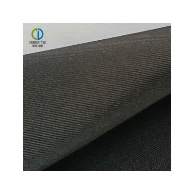 China Shrink-resistant RPET black gabardine fabric certified by GRS for suit for sale